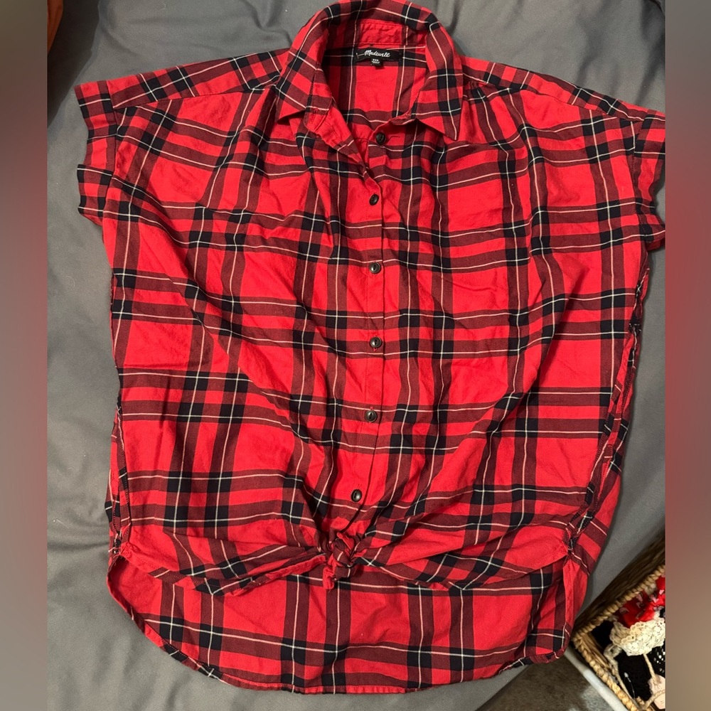 Madewell XXS plaid short sleeve button down